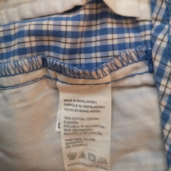 NWT Izod Men's Size 34 Waist Blue & White Checkered Flat Front Shorts - Picture 4 of 4